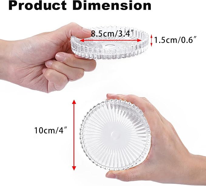 Modern Clear Coaster Set of 5- Glass Coasters - Image 3
