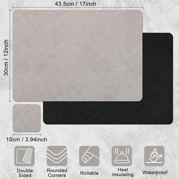 Vinyl Placemats Set of 4, Dual Sided Place Mats - Image 9