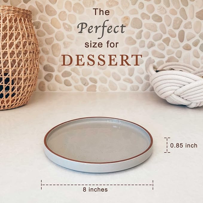 MORA Ceramic Flat Plates Set of 6-8 in - Image 2