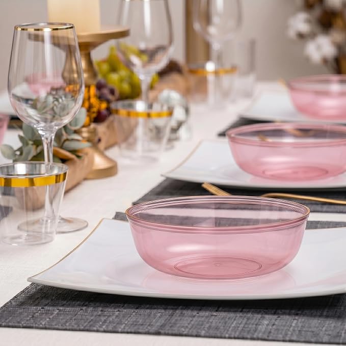 PLASTICPRO Plastic Party Plates Edge Collection Premium heavyweight Elegant - Image 3