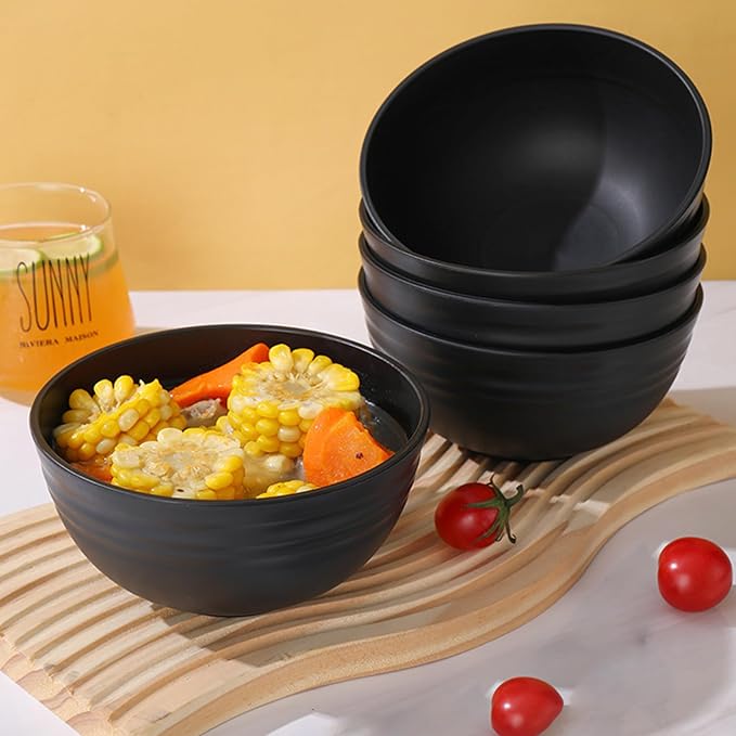 Unbreakable Wheat Straw Cereal Bowls Set of 6, 24 oz Microwave and Dishwasher - Image 4