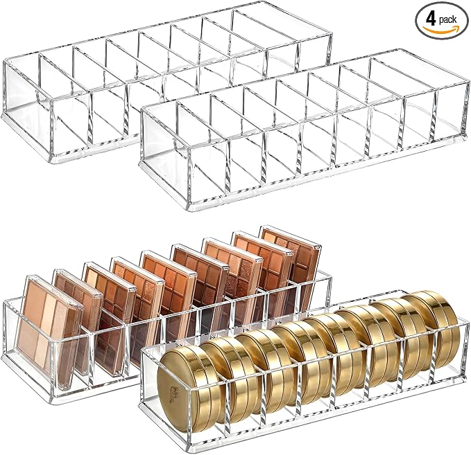 Foraineam 4 Pack Acrylic Compact Organizer Cosmetics Beauty Care Powder Holder by Foraineam
