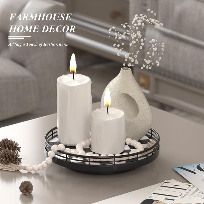 AMH 9-Inch Black and White Checkerboard Lazy Susan - Image 3