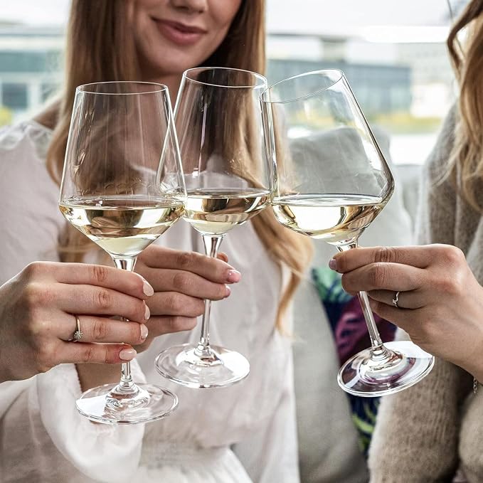 Krosno Large White Wine Glasses Set of 4 | 13.2 oz | Avant-Garde Collection | - Image 8