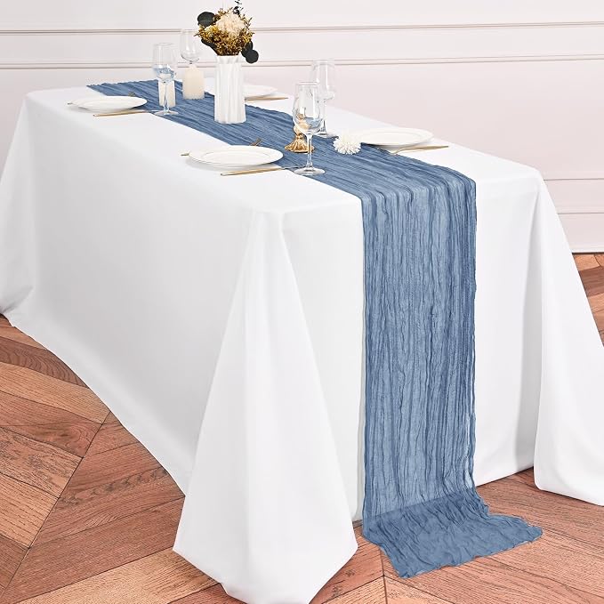 15 Pack Dusty Blue Table Runner 17 x 108inch Cheesecloth Table Runner Boho - Image 5