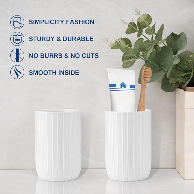Bathroom Tumbler Cup Ceramic 12.6oz Reusable Toothbrush Cup 375ml, Toothbrush - Image 6
