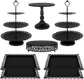 Fivenl 8 Pcs Cake Stand Black Metal Dessert Table Display Set, 3-Tier Cupcake by Fivenl