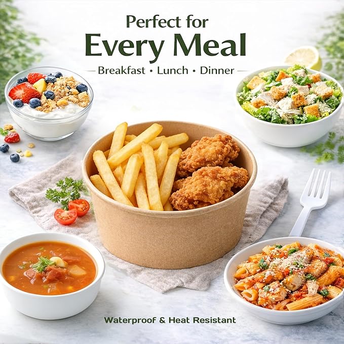 TOPtoper 36Oz 50Pcs Large Paper Bowls - Image 4