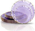 bUCLA 40PCS Clear Purple and Gold Plastic Plates by BUCLA