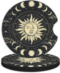 2pcs Sun Moon Stars Car Coasters, Absorbent Universal neoprener Cup Holder by Unknown