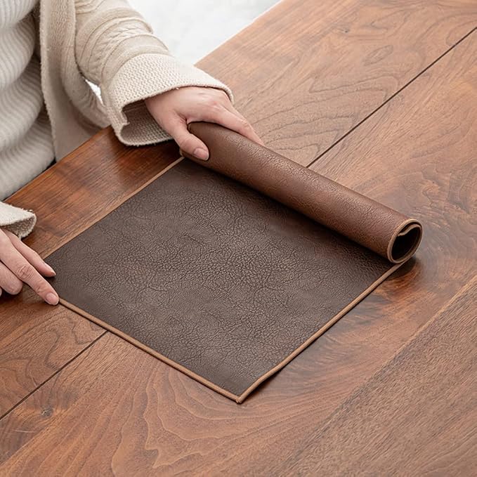 Waterproof PU Leather Table Runner, 13×31.5 Inch Vintage Coffee/Tea Mats - Image 7