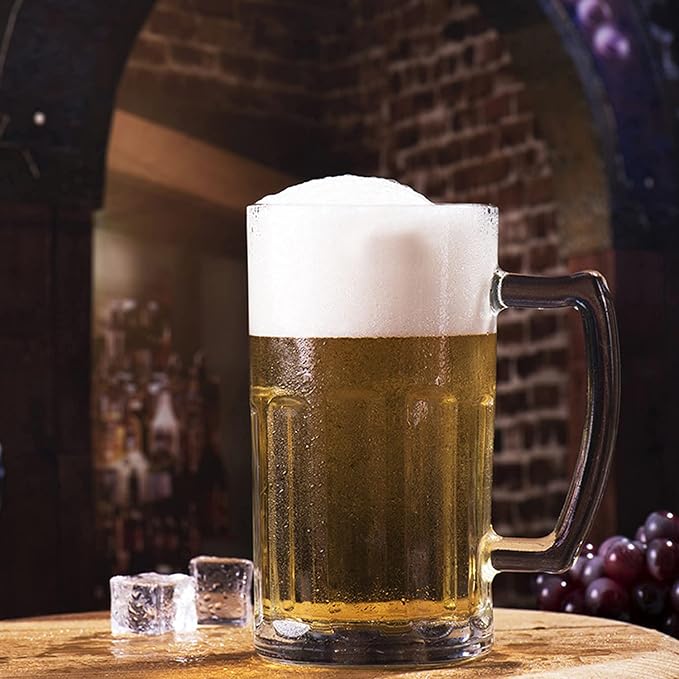 6 Pack Heavy Beer Mugs, Large Beer Glasses - Image 5