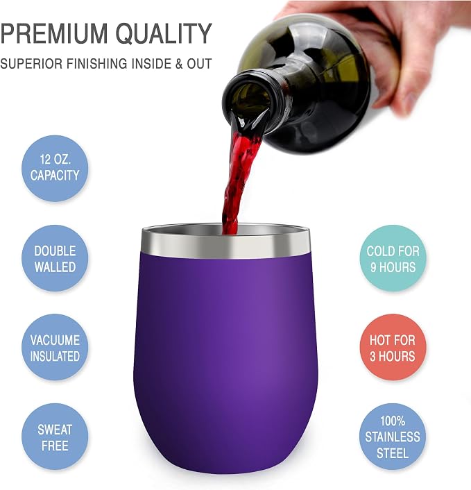 CHILLOUT LIFE 12 oz Stainless Steel Wine Tumbler - Image 3