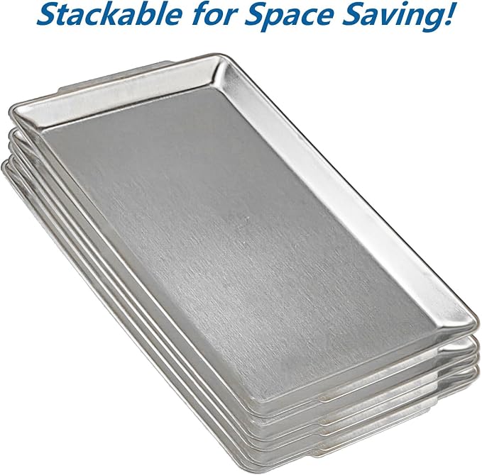 15.8" x 9.5" Large Serving Platters, Stainless Steel Heavy-Duty Large Serving - Image 9