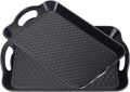 Plastic Tray with Handles, 2 Pack Multi-Purpose Rectangular Non Slip Restaurant by KPROE