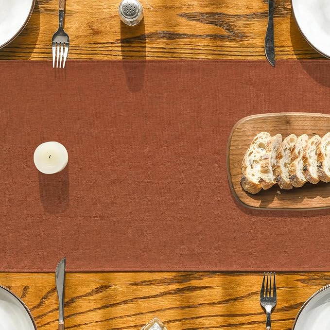 Artoid Mode Rusty Orange Table Runner, Seasonal Fall Thanksgiving Washable - Image 8