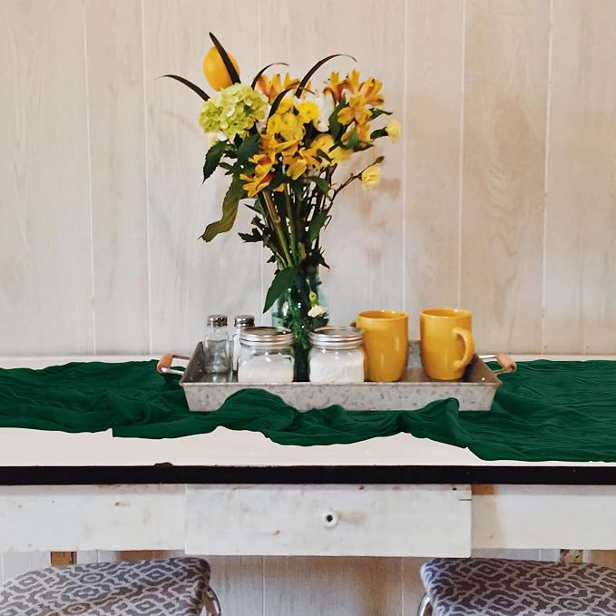 1 Pack Cheesecloth Table Runner 10Ft Christmas Gauze Boho Table Runners - Image 5