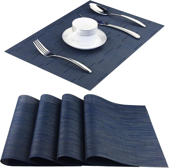 PIGCHCY Plastic Placemats, Washable Durable Vinyl Woven Table Mats, Elegant - Image 7