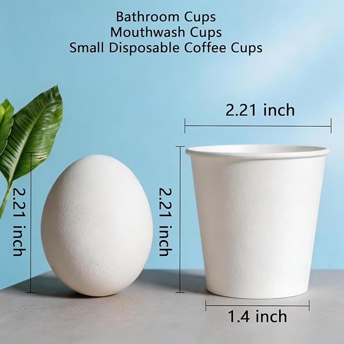 MOUMOULIFE Disposable Paper Coffee Cups 3 oz 300 Count, Bathroom Cups, - Image 3
