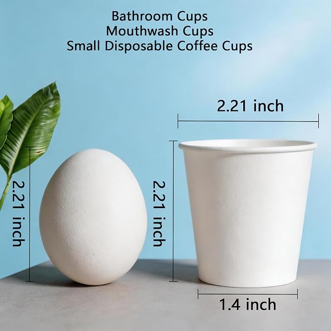 MOUMOULIFE Disposable Paper Coffee Cups 3 oz 500 Count, Bathroom Cups, Small - Image 3