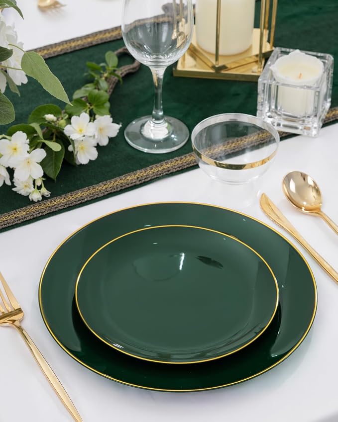 PULOTE 60PCS Green Plastic Plates - Image 6