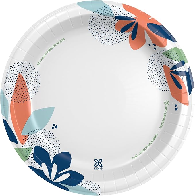 Dixie Large Paper Plates, 10 Inch, 2X Stronger, Microwave-Safe, Soak-Proof - Image 2