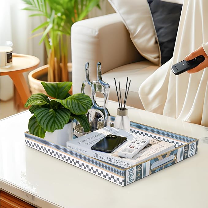 Bohemian Blue Serving Trays, Rectangular Serving Tray - Image 6