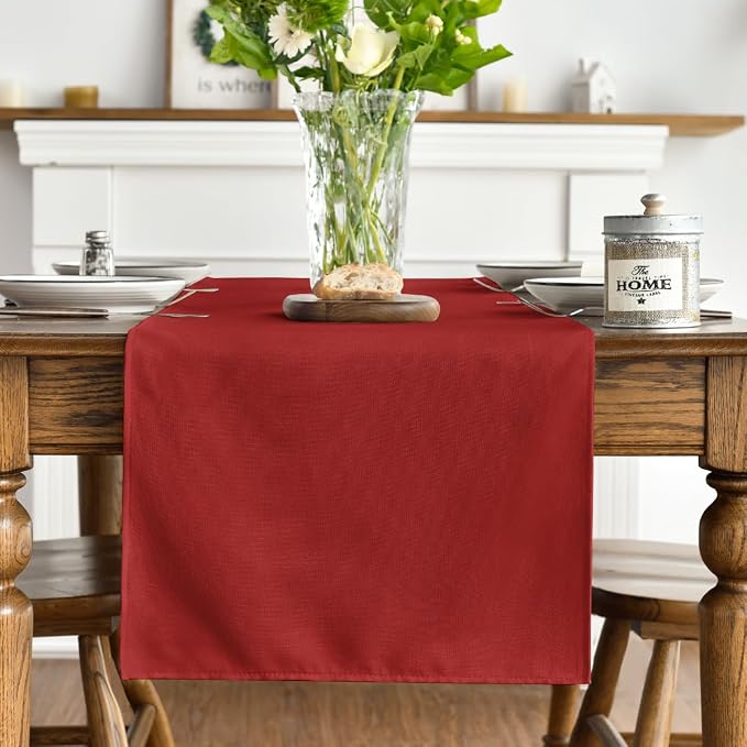 Artoid Mode Red Table Runner, Seasonal Christmas Washable Kitchen Dining Table - Image 3