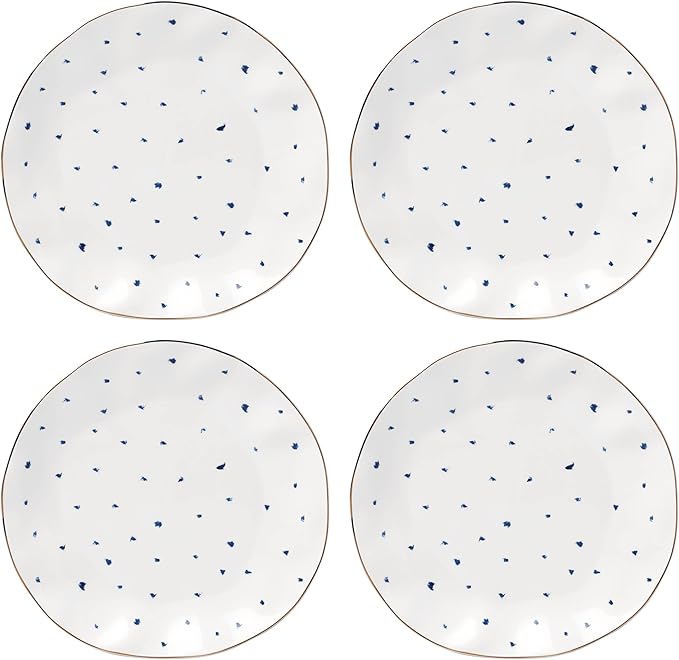 Lenox 895696 Blue Bay Dots 4-Piece Dinner Plate Set by Lenox