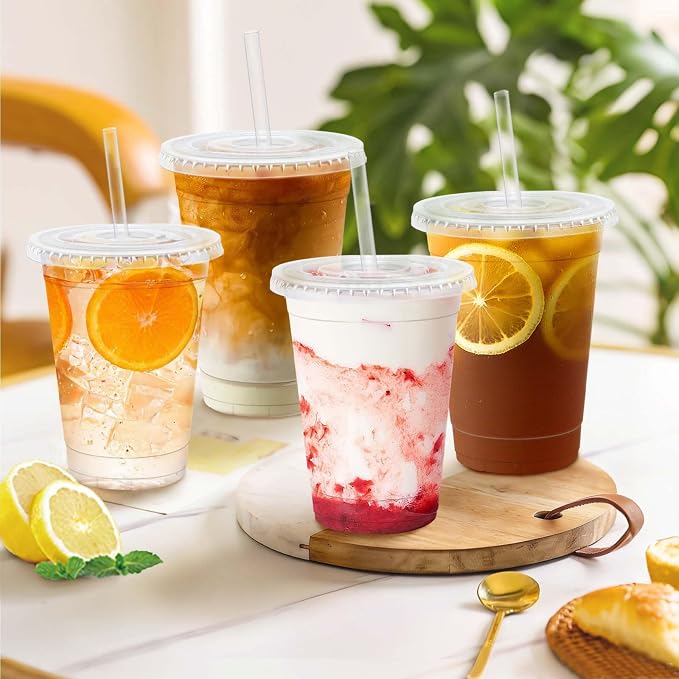 Clawsoff 50 Pack 16 oz Clear Plastic Cups - Image 5