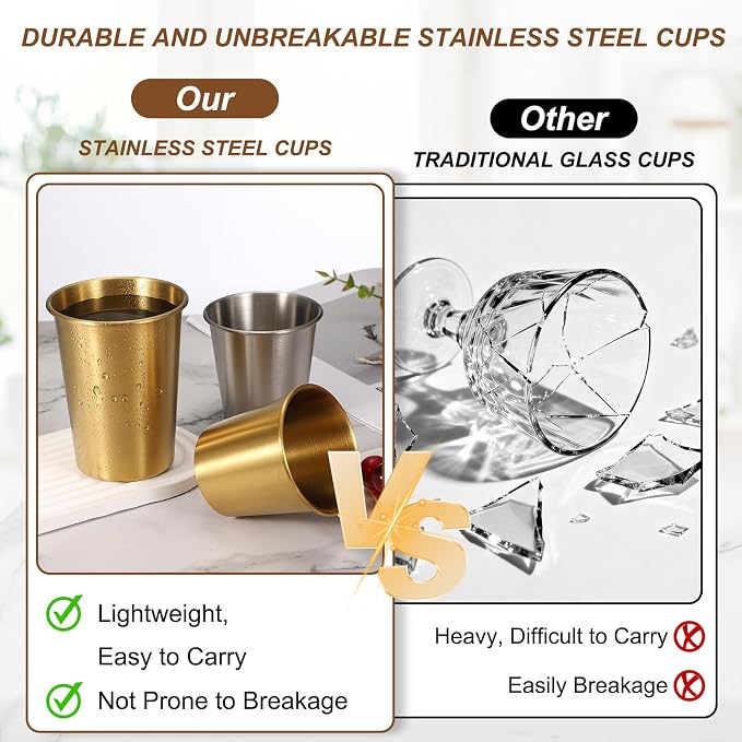 uxcell 2 Pcs Stainless Steel Cups, 17oz/500ml Metal Cups Double Wall Tumbler - Image 7
