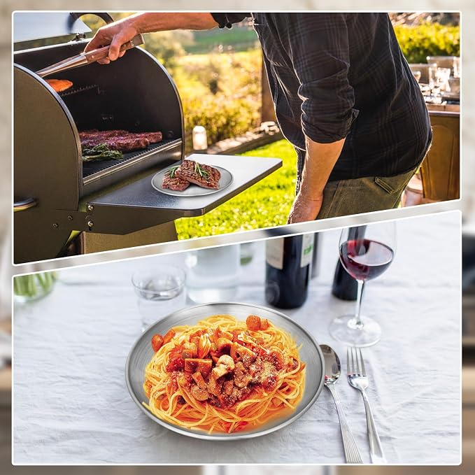 Metal Camping Plates, 4 Pack 9.1 inch 304 Stainless Steel Plates, Reusable - Image 5