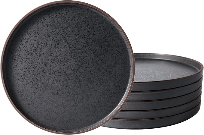 LERATIO Salad Plates, 8.0 inch ceramic plates, Ceramic Salad Plates Set of 6 by LeRatio