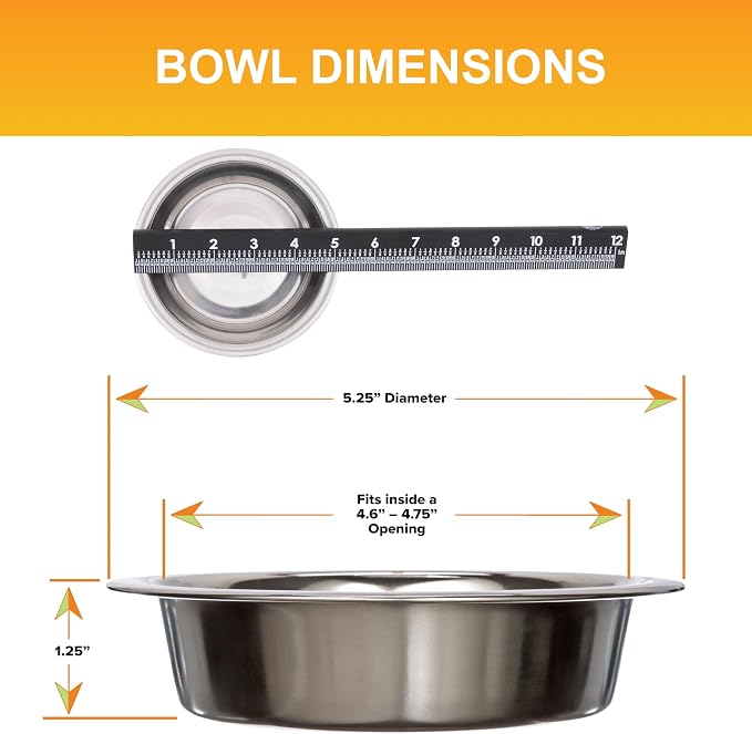 Neater Pet Brands 1 Cup Shallow Stainless Steel Cat Bowls, Metal Cat Dishes - Image 3