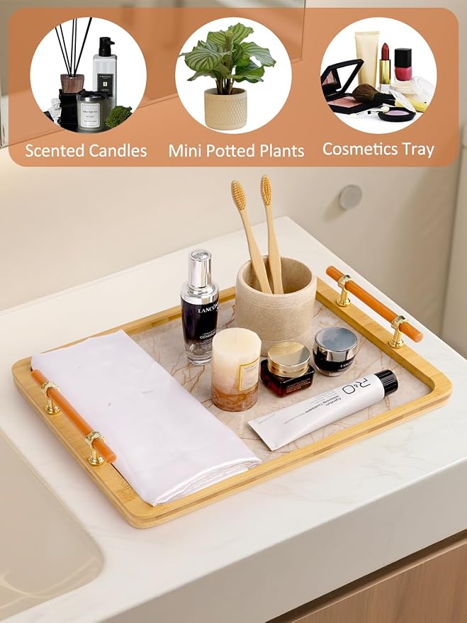 JUPELI 16" x 12" Bamboo Serving Tray - Image 7