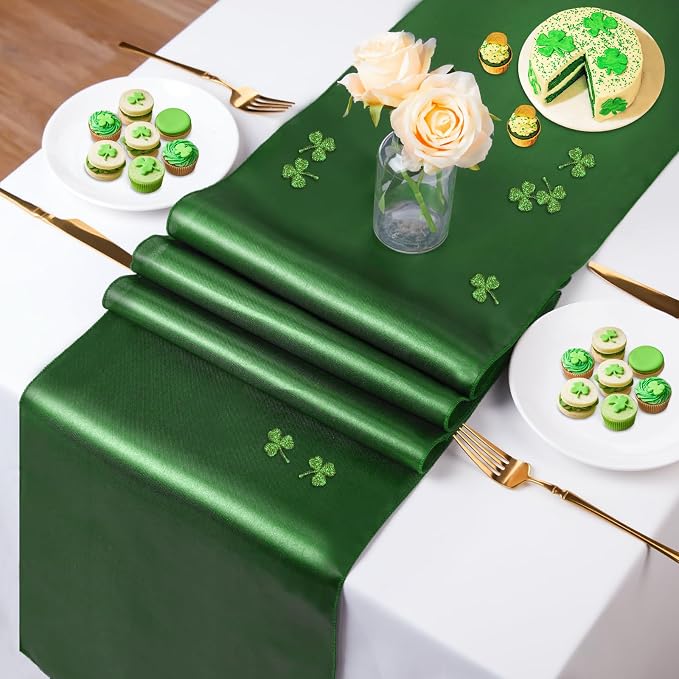Forest Green Table Runners 16 Pack 12x108 inch Silk Satin Smooth Fabric | Satin - Image 6
