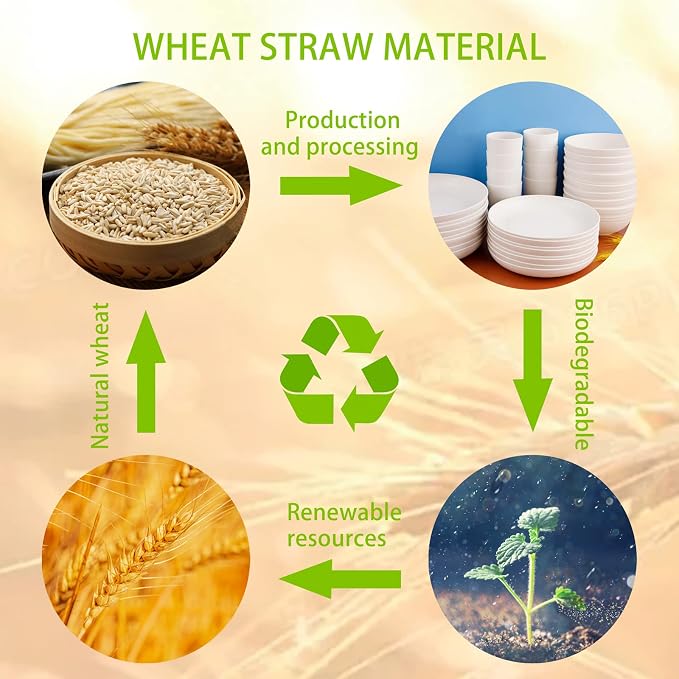 Wheat Straw Dinnerware Sets, Dish Sets - Image 4