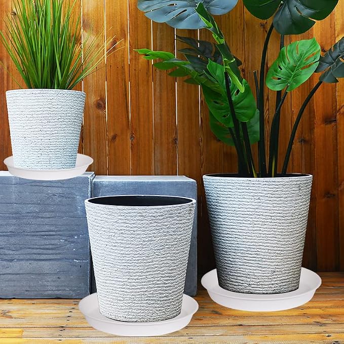 4 Pack of 19 inch Plant Saucer, 2.7" Depth Tray, Large Deep Garden Plastic - Image 5