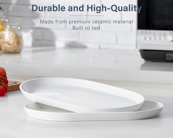 ONEMORE 16 Inch Ceramic Serving Plates - Image 6