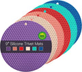 6 Pack Silicone Trivets for Hot Pots and Pans, Extra Large Non-Slip & Heat by QPIXDIGITAL
