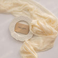 White Ivory Cheesecloth Table Runner 120 Inches by KEKETOARRANGE