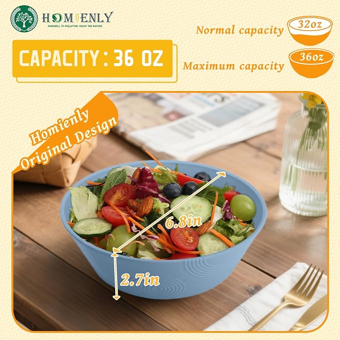 Wheat Straw Bowls 36 Oz Set of 6 - Image 2