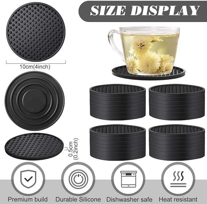 Eccliy 48 Pack Silicone Coasters - Image 2