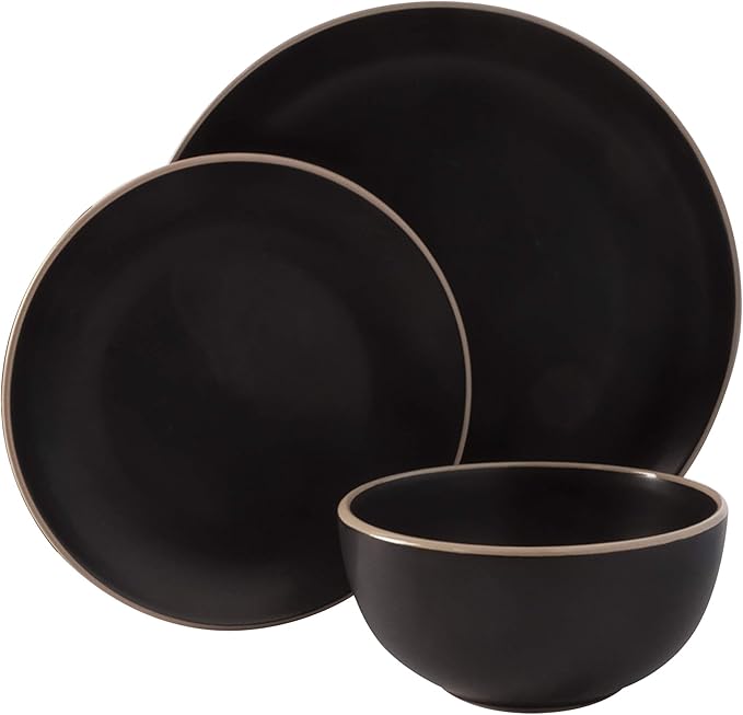 Gibson Home Rockaway 12-Piece Stoneware Dinnerware Set, Service - Image 2