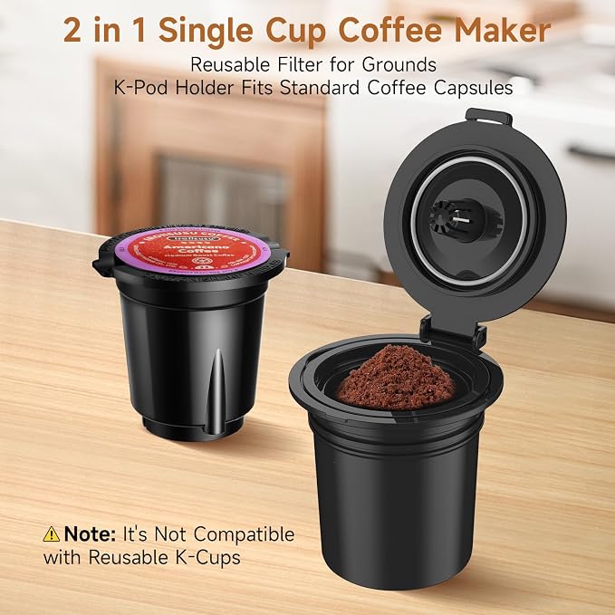 Small Single Serve Coffee Maker, One Cup Coffee Machine - Image 3