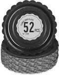 52 Pcs Black Paper Plates 7 Inch Scalloped Dessert Plates by Polinook-TheAnswerToEveryClutteredSpace
