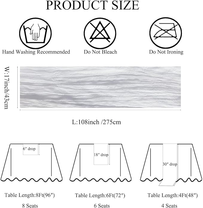 6Pack White Cheese Cloth Table Runners 17x108inch Sheer White Table Runner | - Image 3
