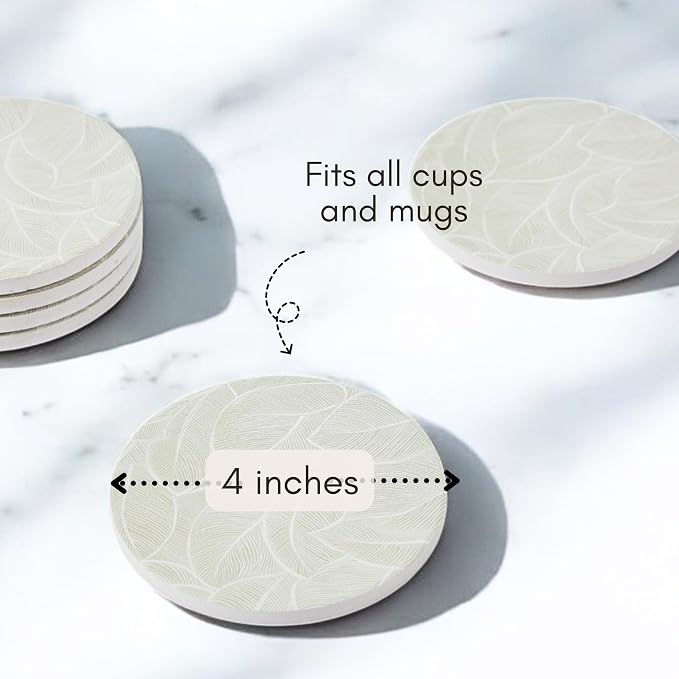 Ceramic Marble Coasters Set of 6, Absorbent Drink Coasters - Image 3