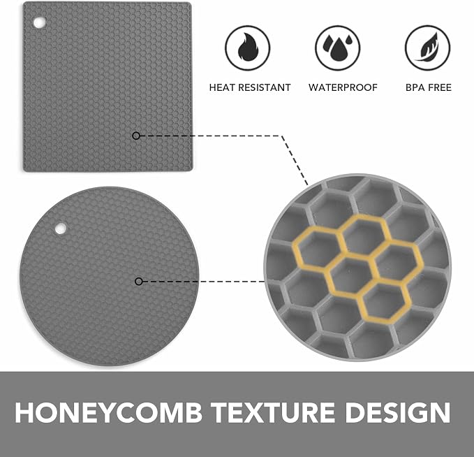 4 Pack Trivets for Hot Dishes | Hot Pads for Kitchen, Silicone Pot Holders for - Image 3