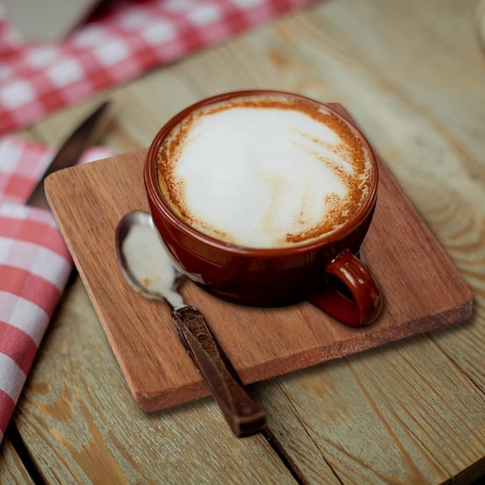 10 Pieces Unfinished Wood Coasters, 4 Inch Square Acacia Wooden Coasters - Image 5